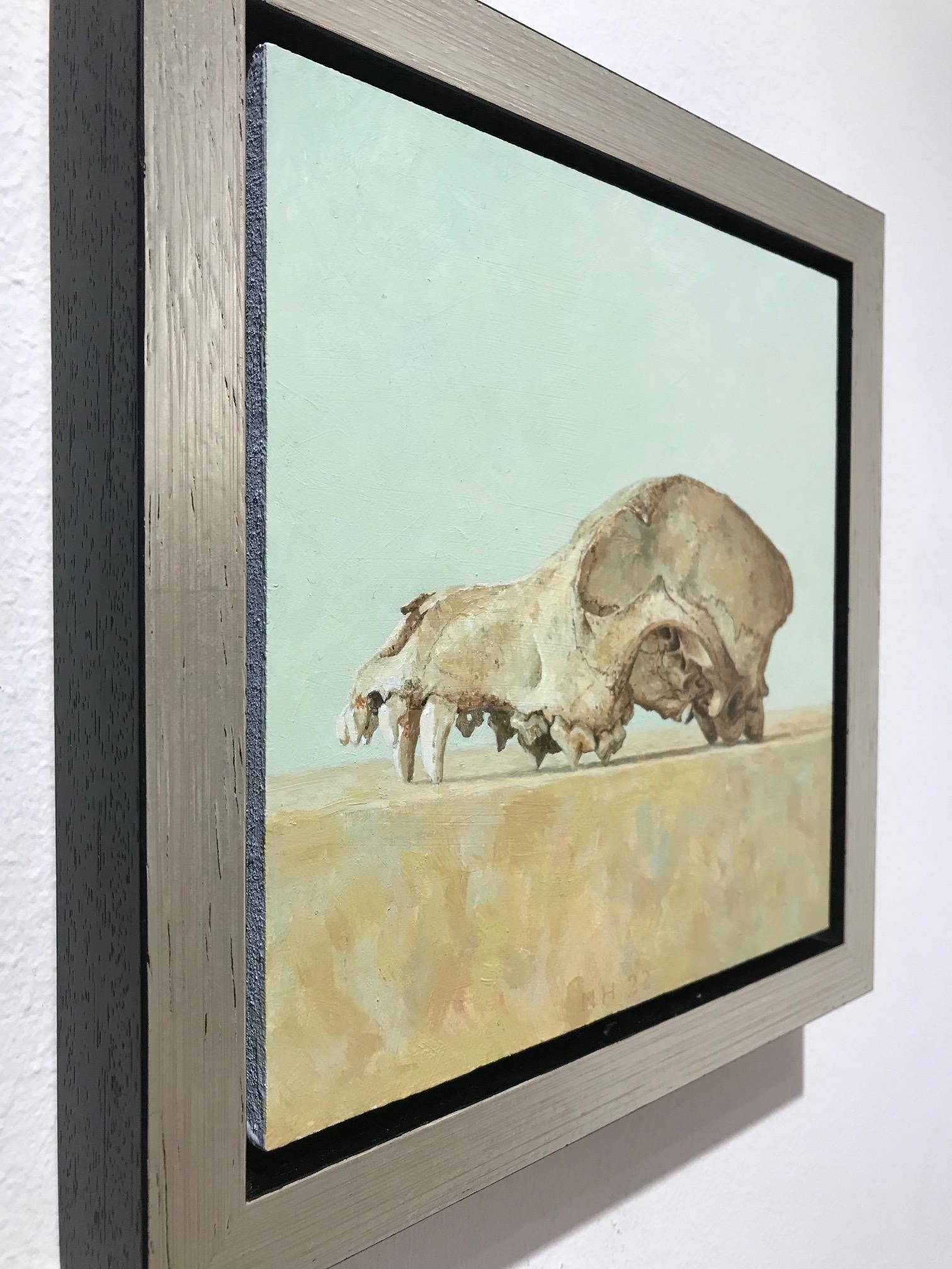 ''Archeological Find II'' Contemporary Dutch Painting of a Skeleton of a Dog For Sale 1