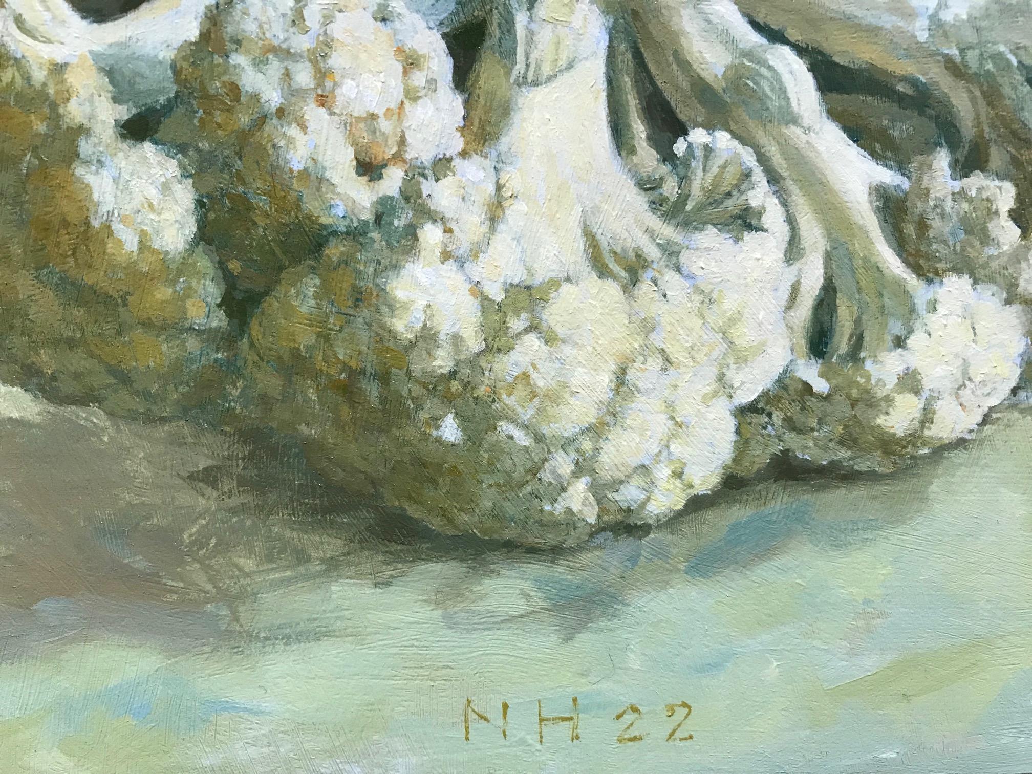 ''Coliflor II'' Pintura holandesa contemporánea de un bodegón de una coliflor en venta 1