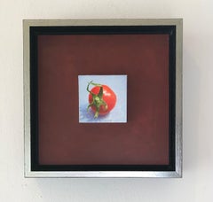 ''Tomato'' Contemporary Dutch Miniature Still Life Painting of a Cherry Tomato