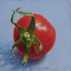 ''Tomato'' Contemporary Dutch Miniature Still Life Painting of a Cherry Tomato