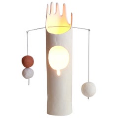 Nico Lamp, Sculptural Contemporary Hand-Built Ceramic Table Lamp in Matte White