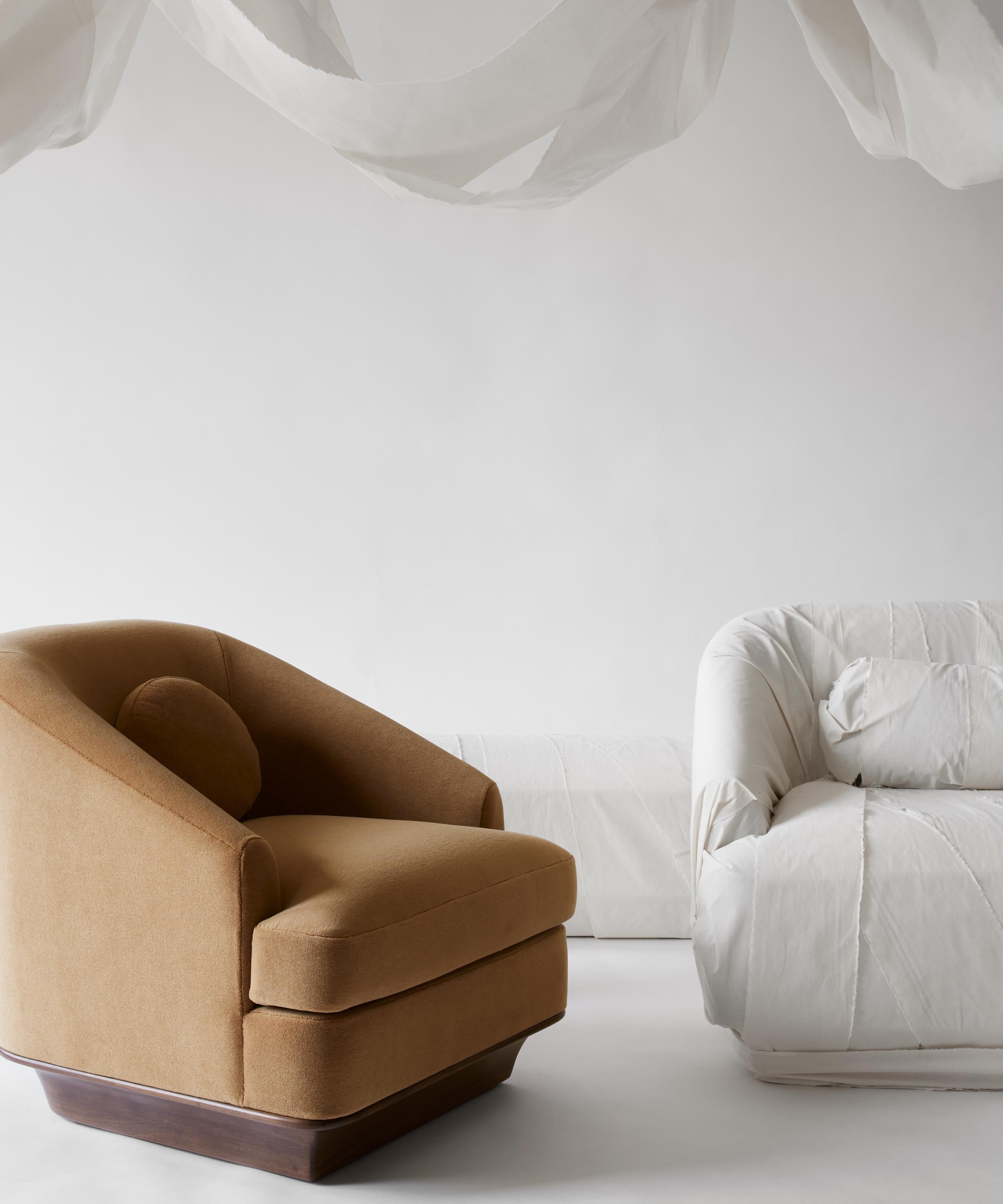 Modern Nico Lounge Chair by DeMuro Das in Solid Walnut For Sale
