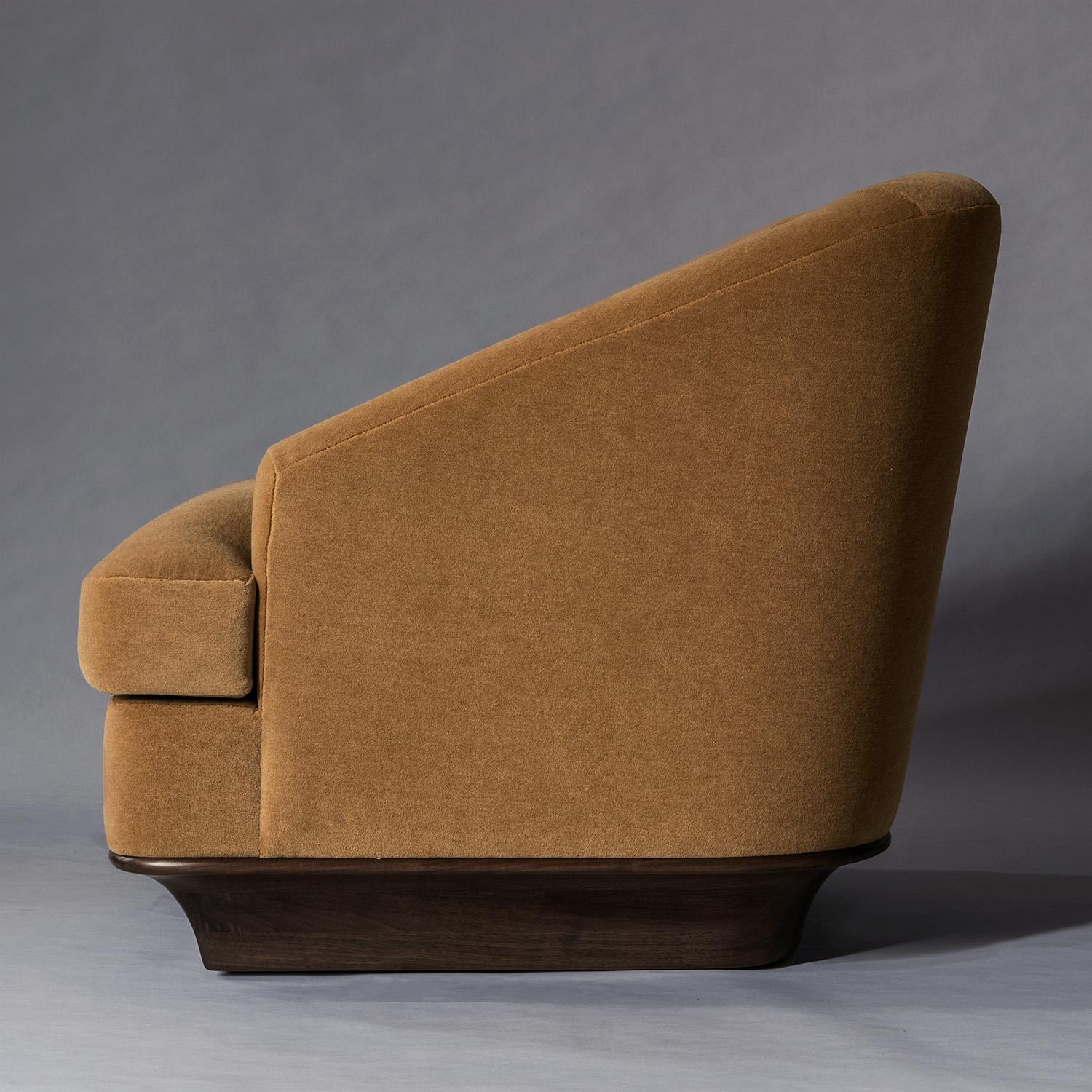 Indian Nico Lounge Chair by DeMuro Das in Solid Walnut For Sale