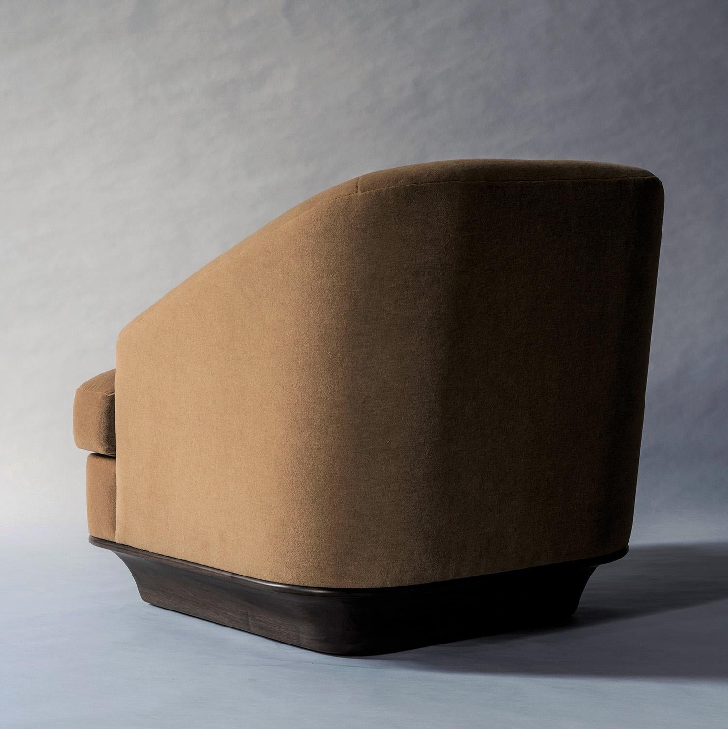 Contemporary Nico Lounge Chair by DeMuro Das in Solid Walnut For Sale