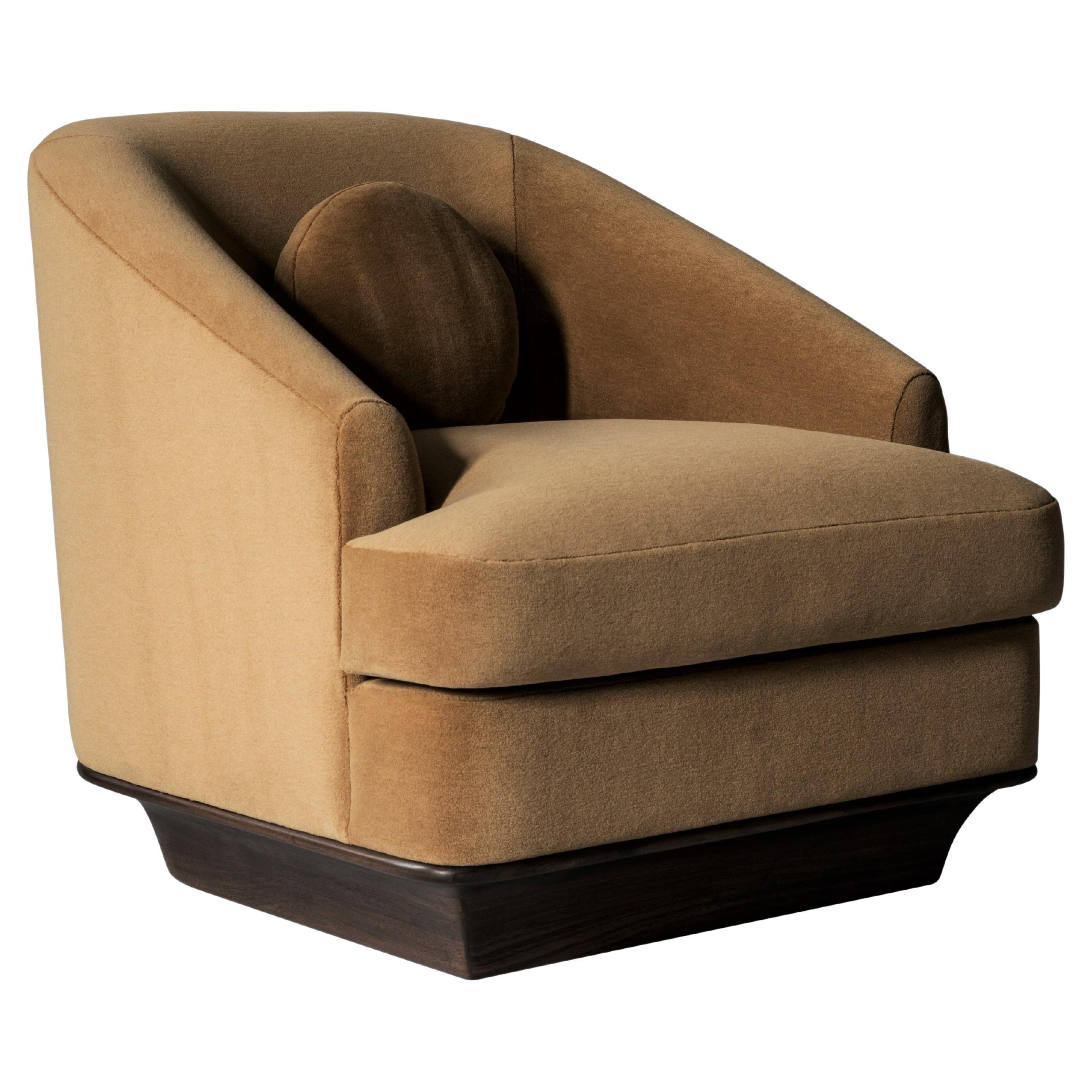 Nico Lounge Chair by DeMuro Das in Solid Walnut For Sale