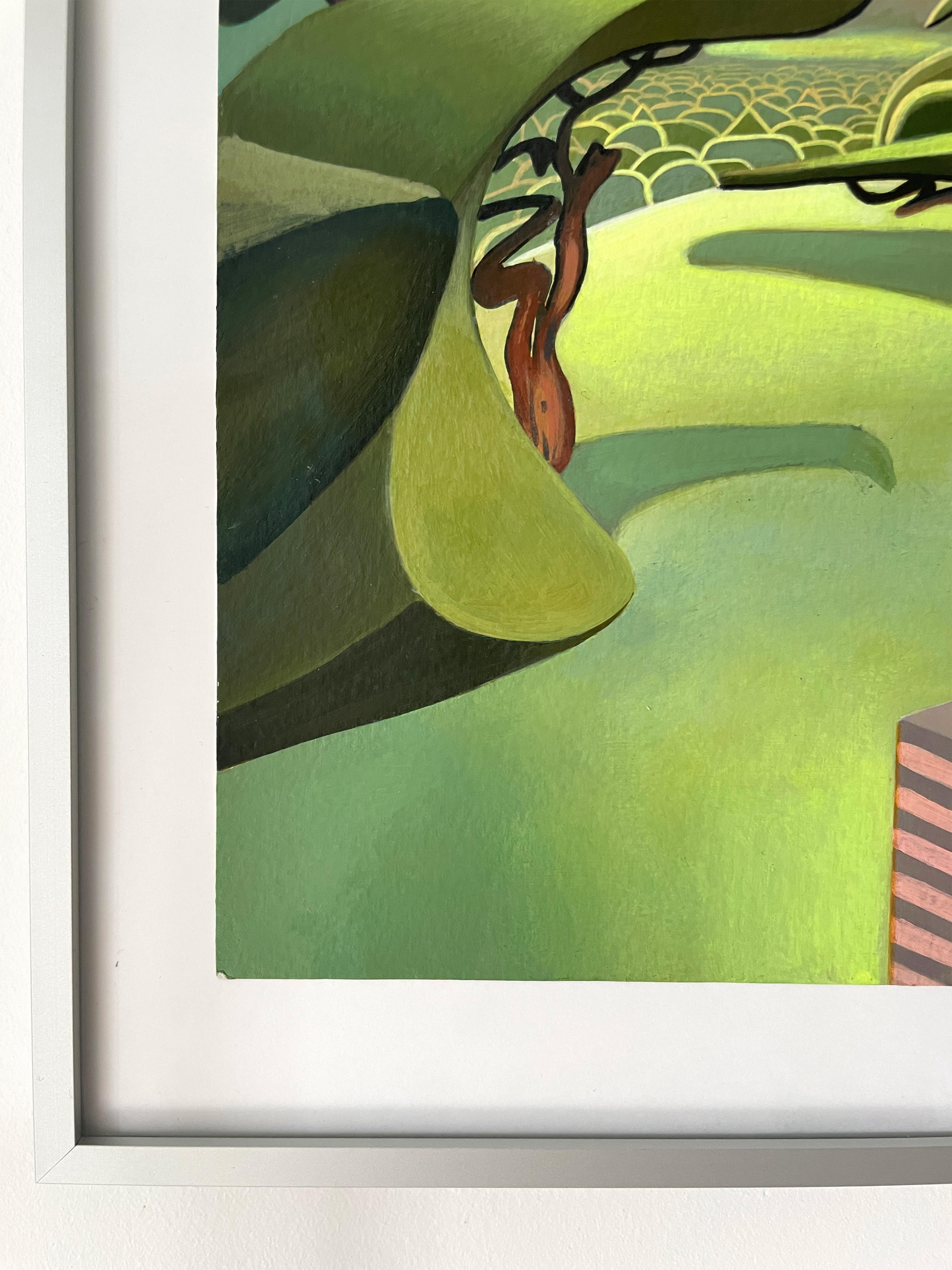 This acrylic painting on 300 g/m² paper belongs to Nico Pearleyes’ series Ways to the Unknowable, a cycle of works inspired by the spiritual and philosophical theme of traversing uncertainty. The title, Unway to the Unknown, refers to the