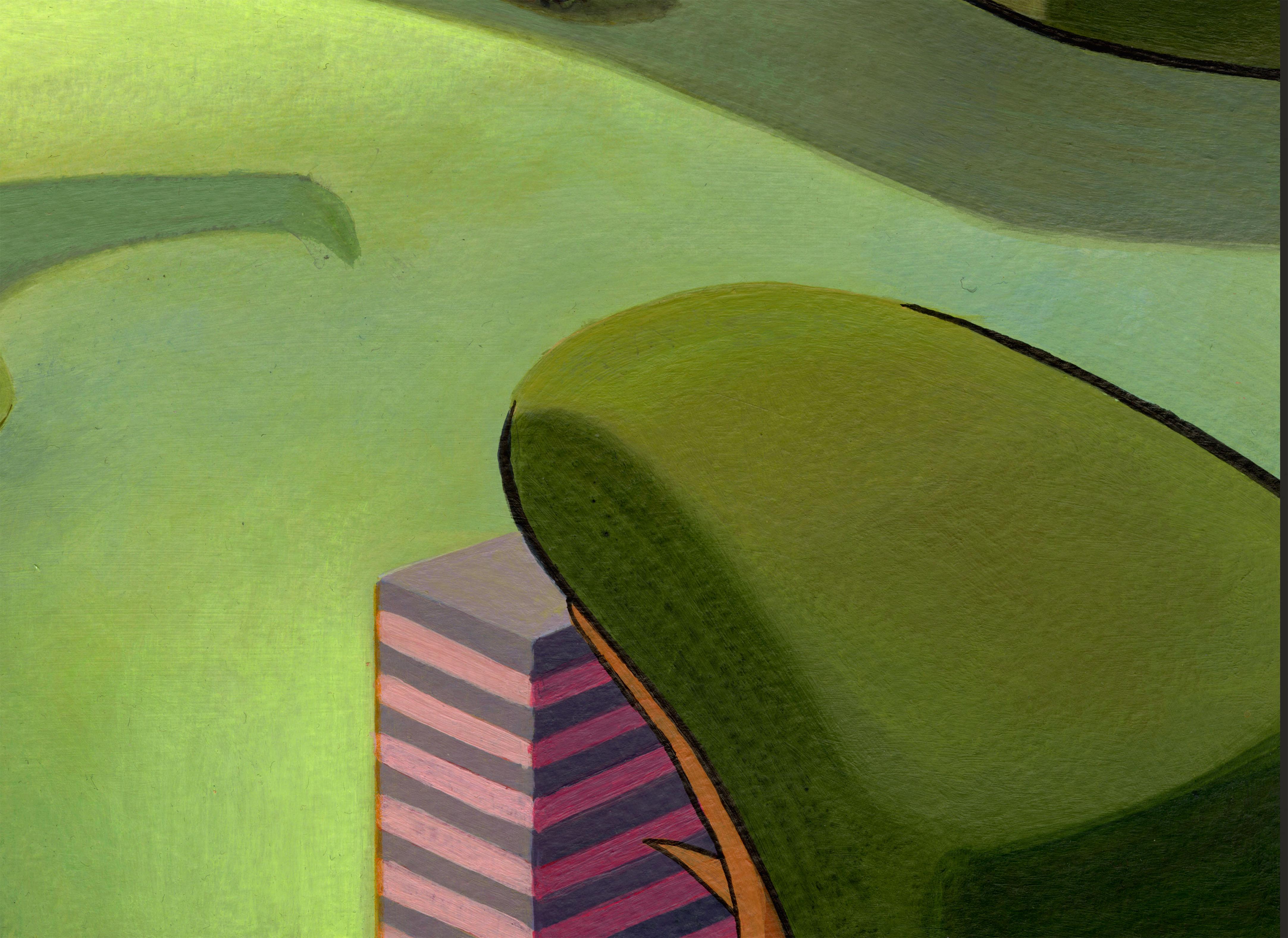 Acrylic Painting on Paper with Surreal Landscape and Abstract Clouds. Framed For Sale 5