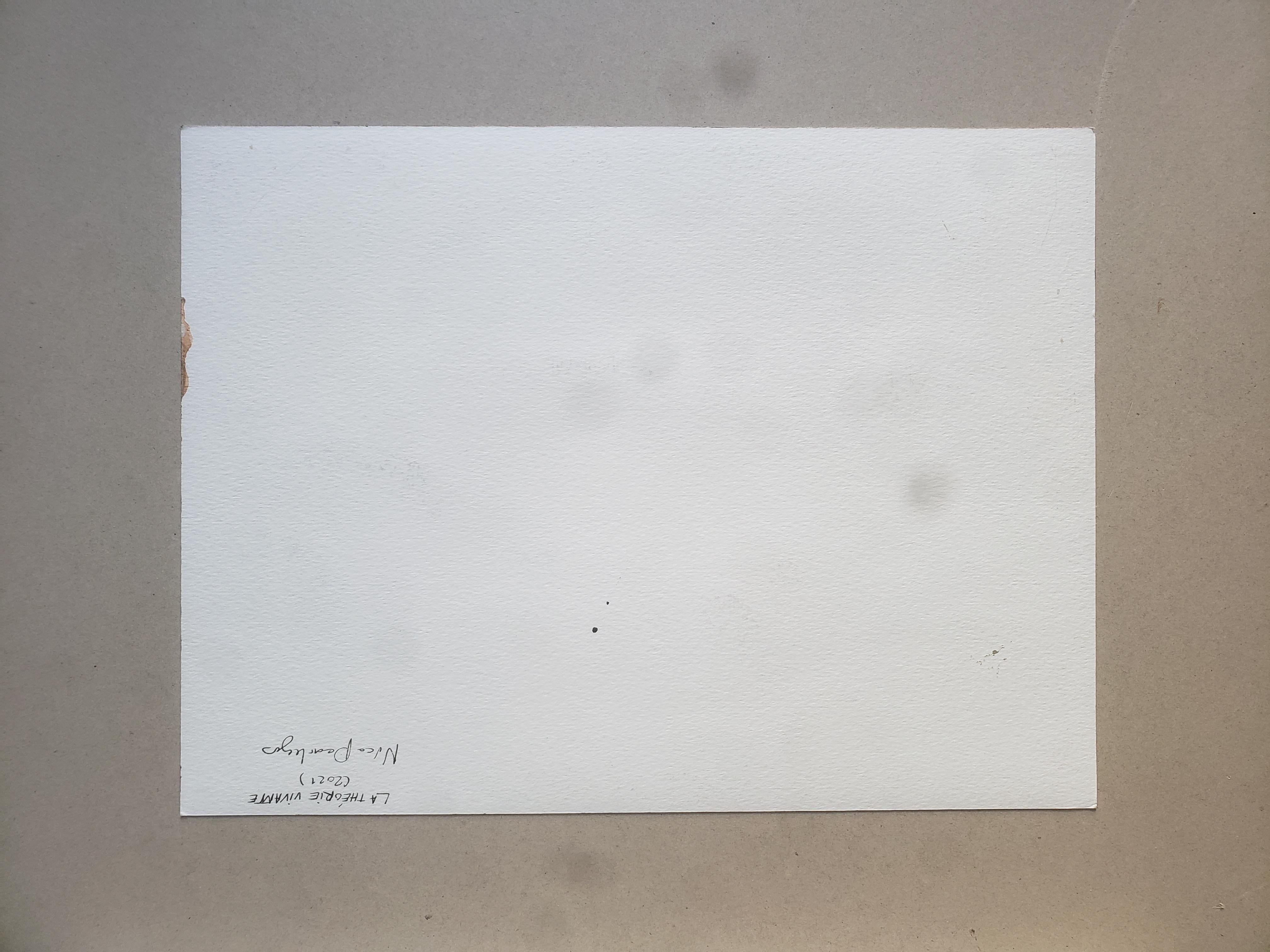 Surreal Classroom Scene Acrylic Painting on Paper with Scientist Blackboard For Sale 7