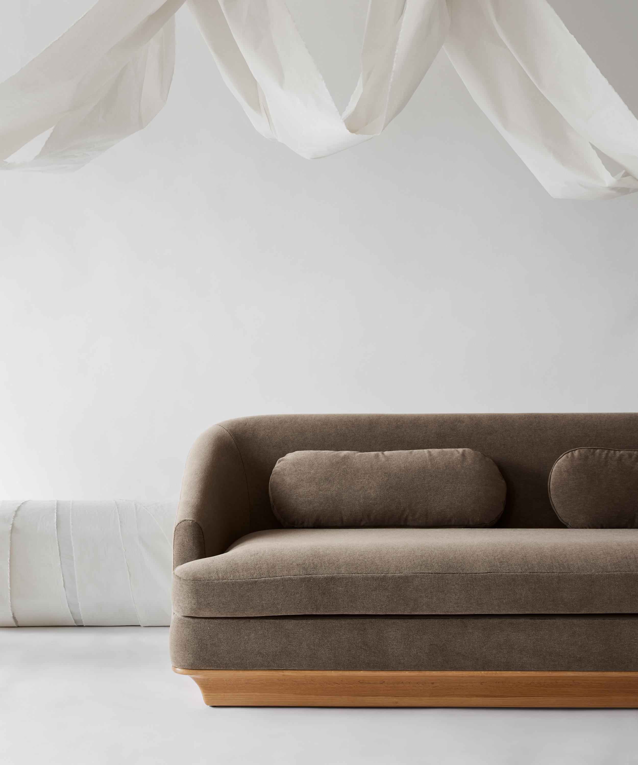 Modern Nico Sofa by DeMuro Das in Solid Natural Oak For Sale