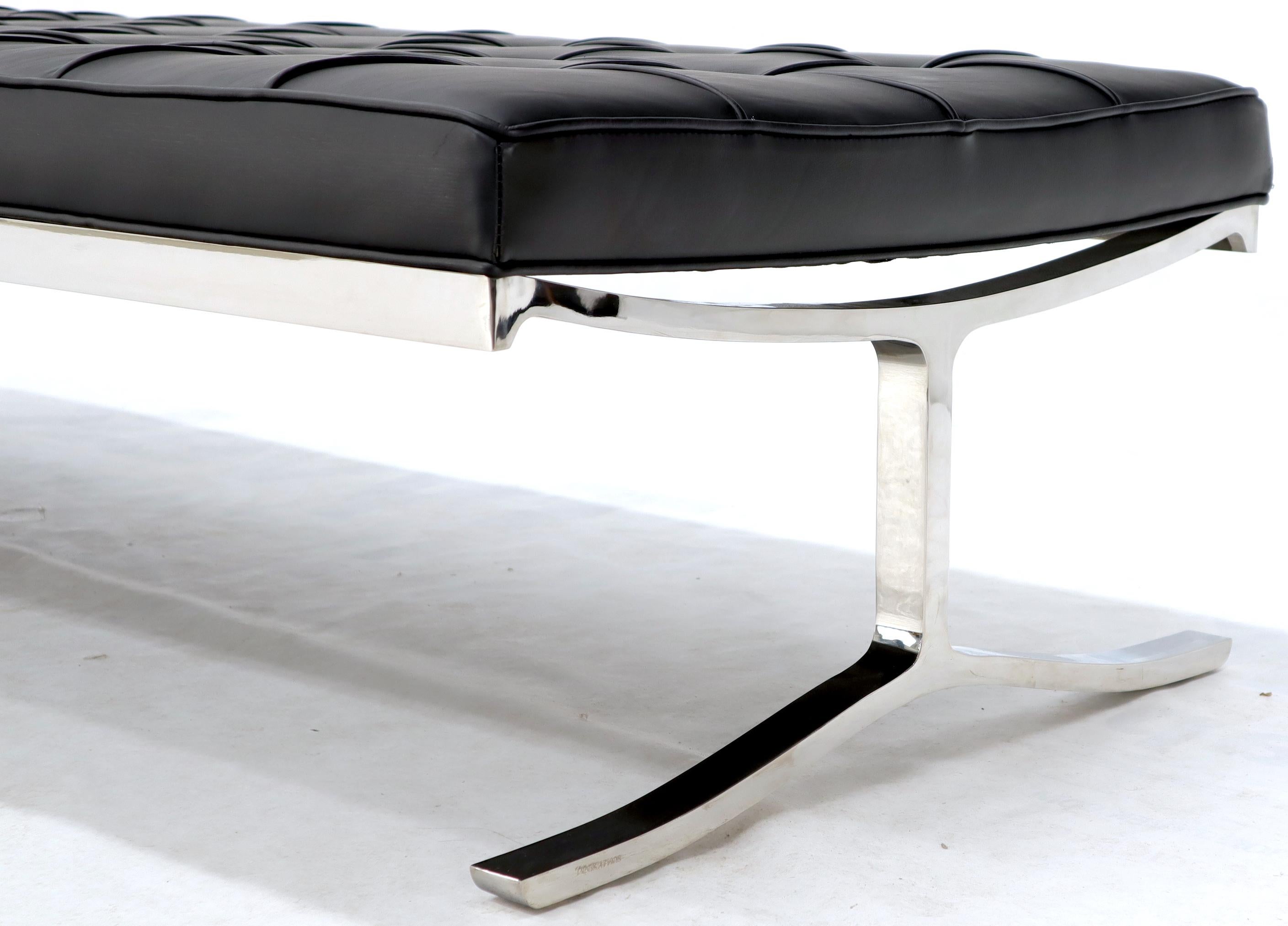 Mid-Century Modern Nico Zographos Chrome and Leather Large Bench Extra Wide Daybed