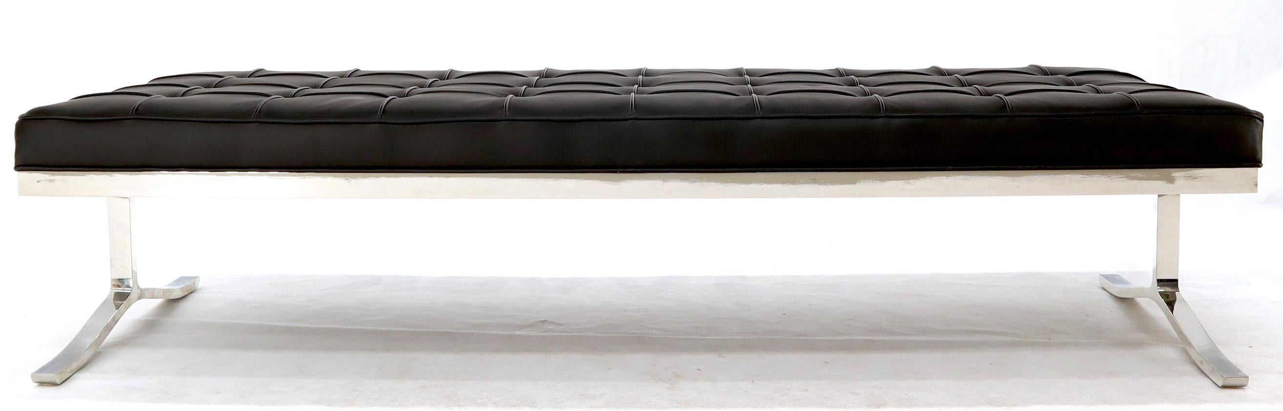 American Nico Zographos Chrome and Leather Large Bench Extra Wide Daybed
