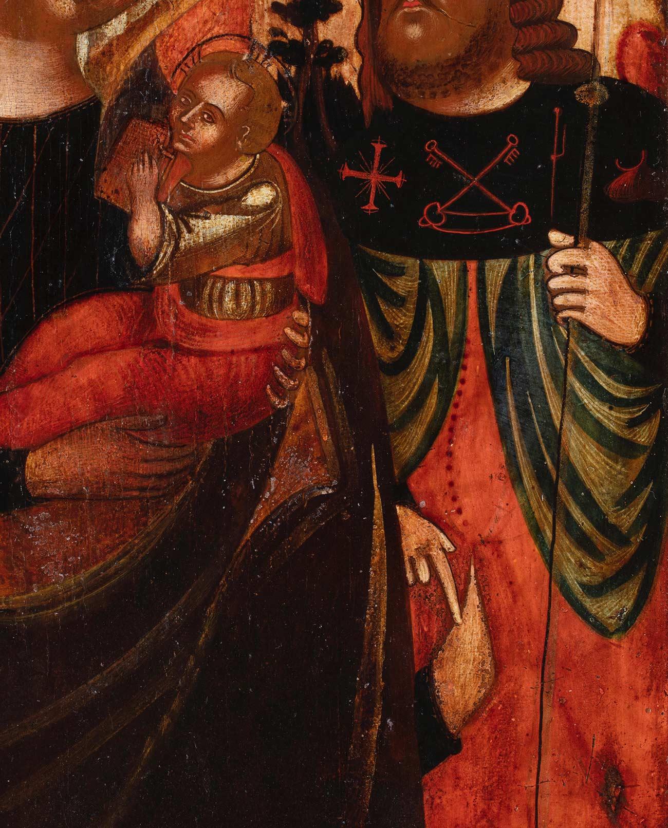 Siglo XV por Círculo de Nicolò Zafuri Virgen con el Niño Óleo sobre lienzo en venta 4