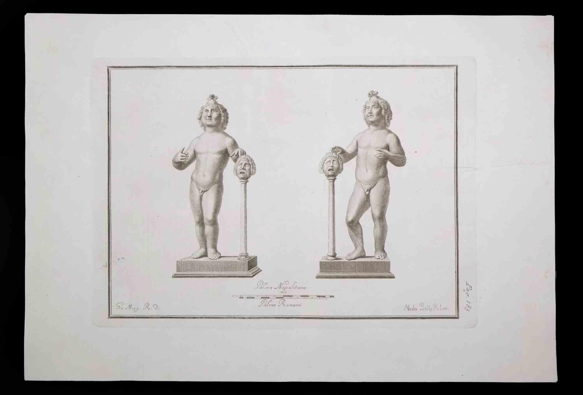 Antike römische Statue -  Radierung von Nicola Billi – 18. Jahrhundert