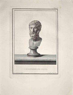 Ancient Roman Bust - Original Etching by Nicola Billy - Late 18 Century