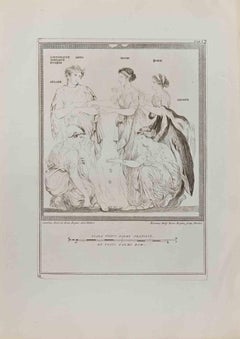 Groupe de joueurs d'Astragalos - gravure de Nicola Billy - 18ème siècle
