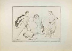 Heracles en combat avec le centenaire - gravure de Nicola Billy - 18ème siècle
