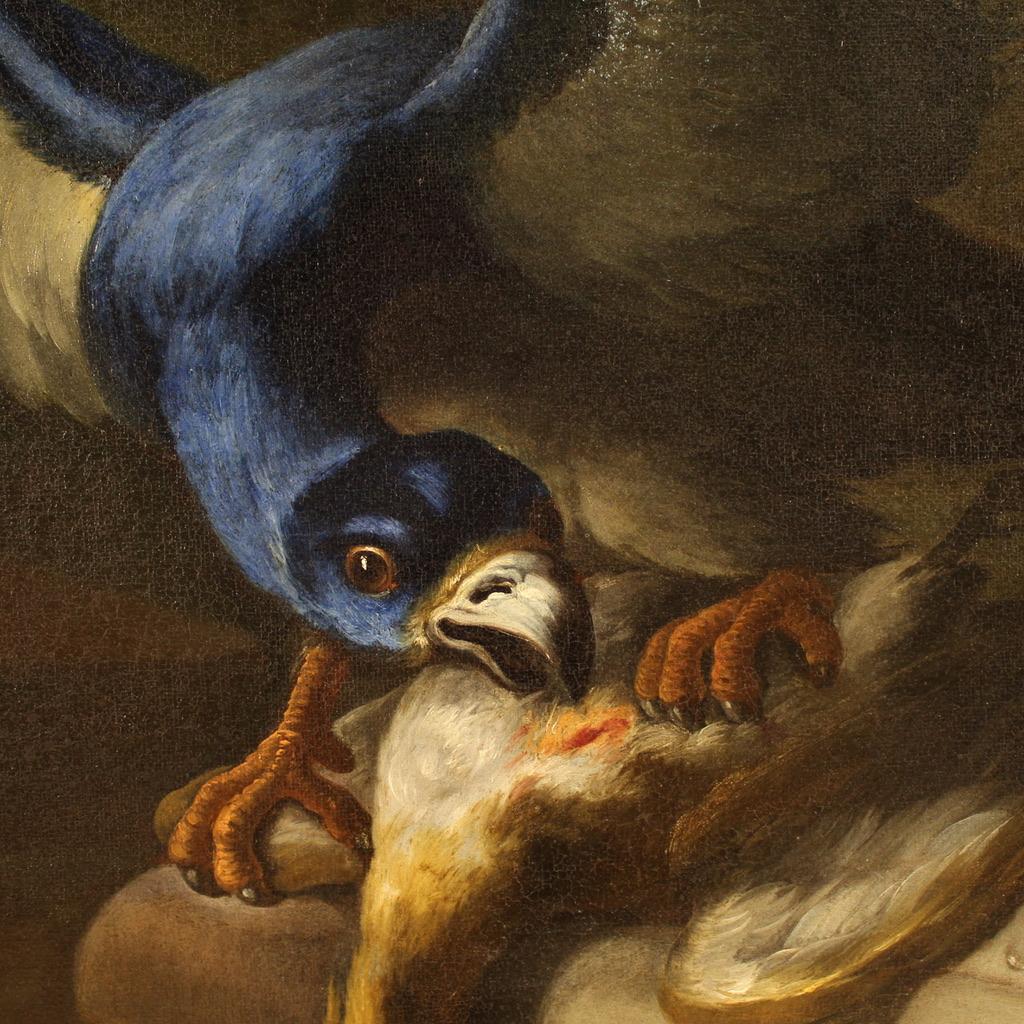 óleo sobre lienzo del siglo XVIII Pintura antigua italiana de bodegón, 1710 6