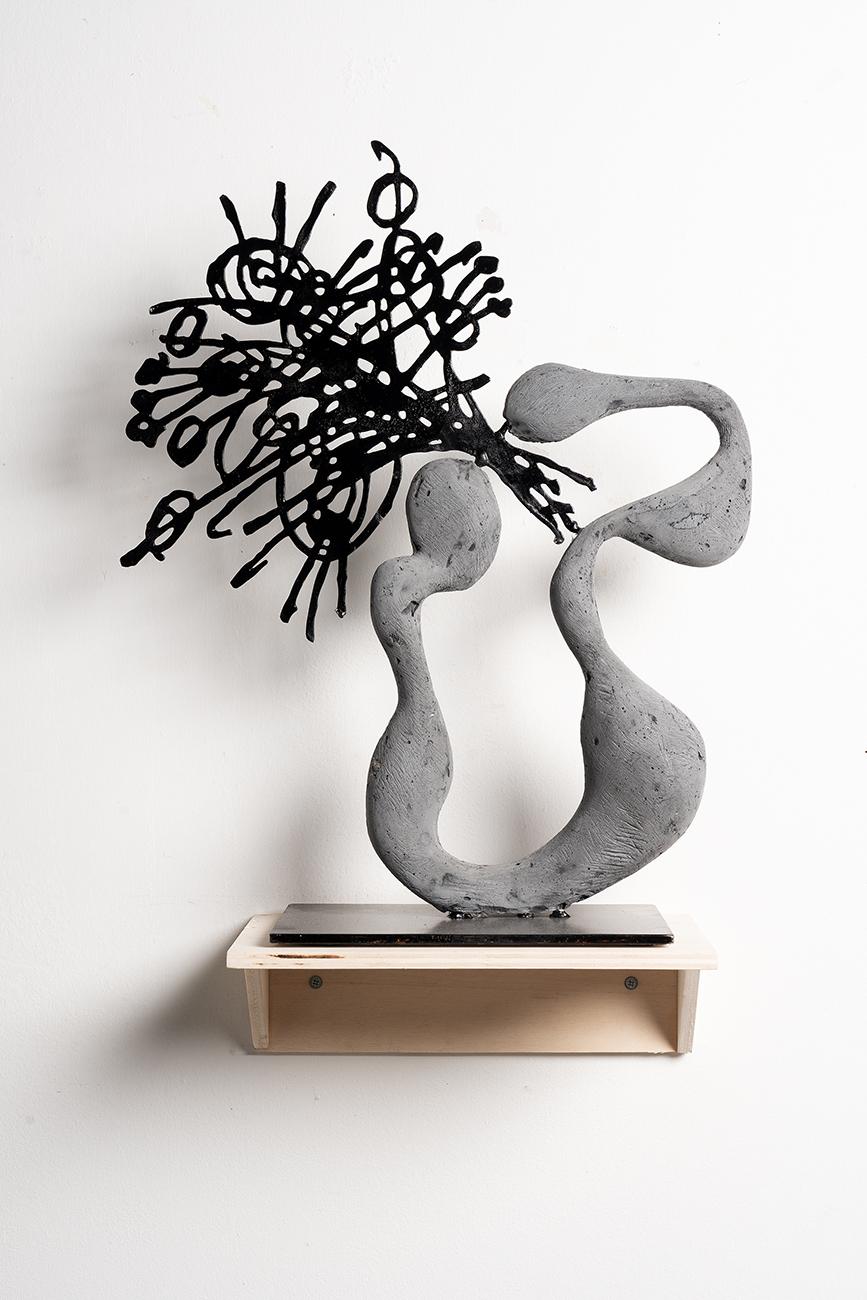Abstract Sculpture di Nicola Cucchiaro - Fiore Nero Nº 2