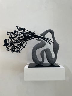 Black Flower Nº 3: Sculpture, Iron and Plaster, Contemporary, 2025