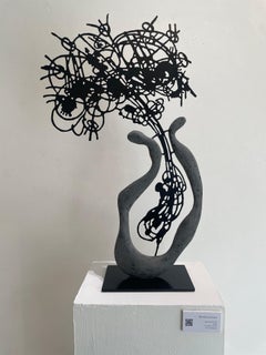 Black Flower Nº 4: Sculpture, Iron and Plaster, Contemporary, 2010+