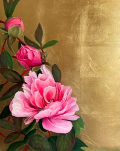 Spetchley Coral Peonies on Gold