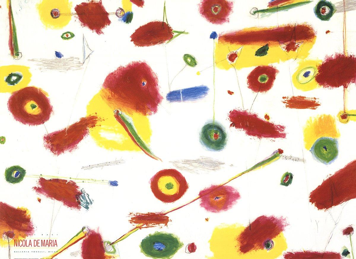 Papierformat: 38 x 52 Zoll (96,52 x 132,08 cm)
Bildgröße: 38 x 52 Zoll (96,52 x 132,08 cm)
Gerahmt: Nein
Zustand: A: Neuwertig

Zusätzliche Details: Feiern Sie die lebendige Kunst von Nicola de Maria mit diesem Original-Ausstellungsplakat von 1989,