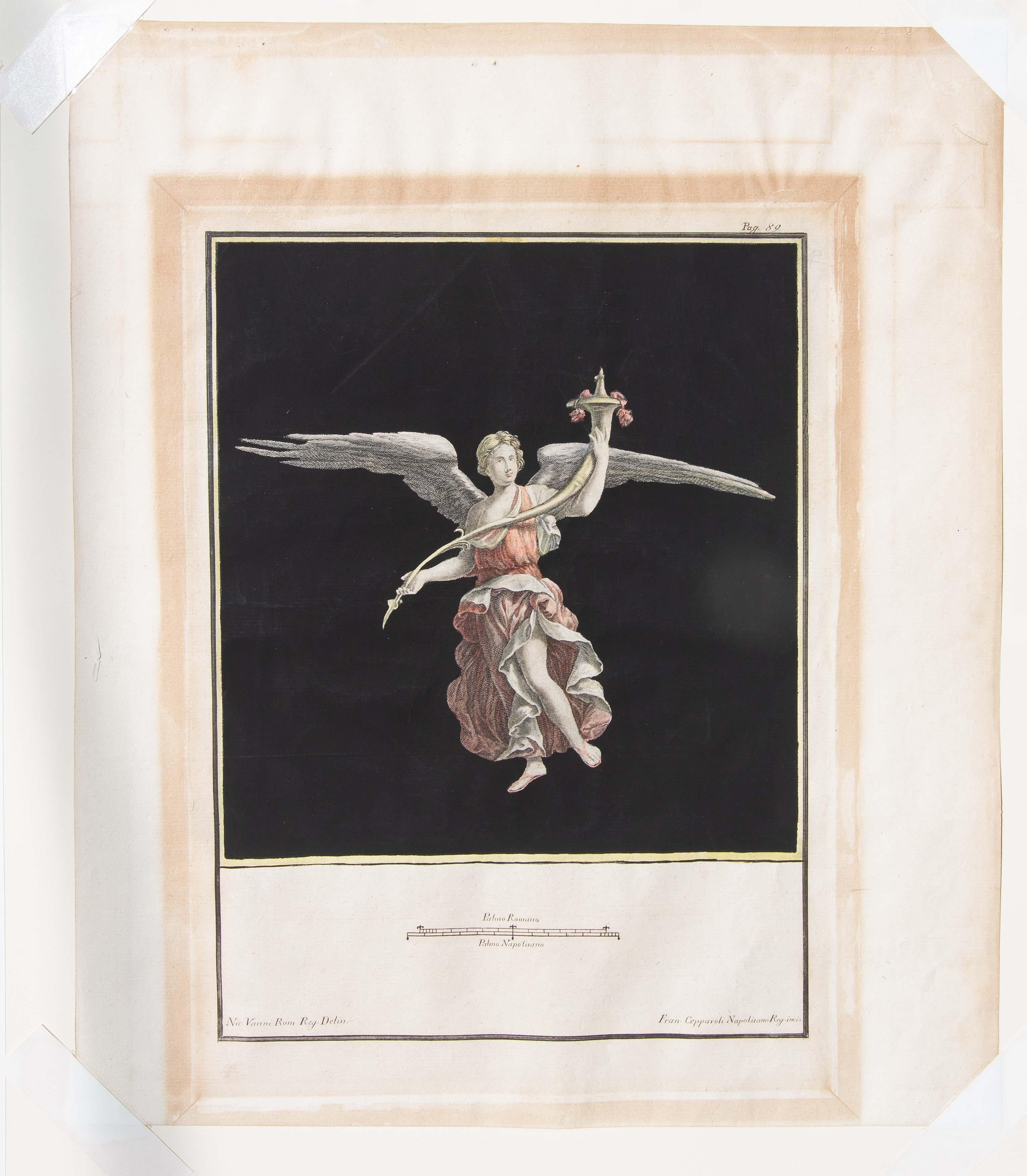 18th Century Hand Colored Engravings of Herculaneum Frescos  by Nicola Fiorillo For Sale 5