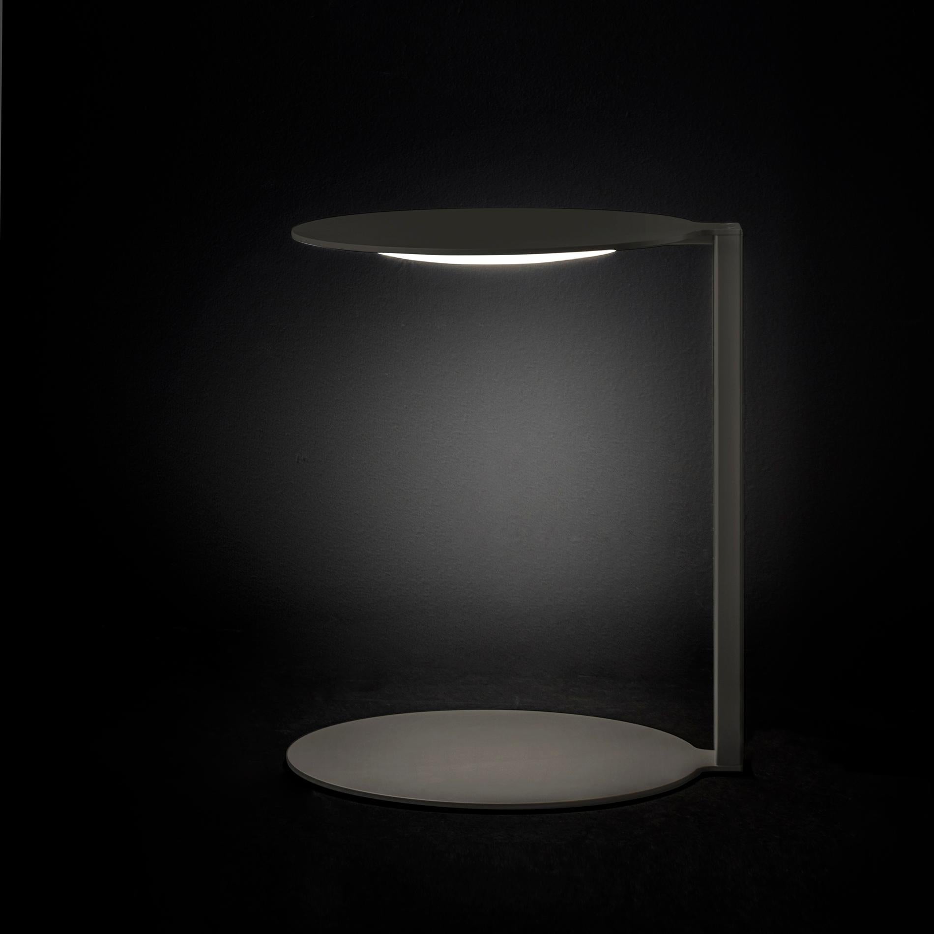 Italian Nicola Gallizia Table Lamp 'Duca' Warm Grey Metal by Oluce