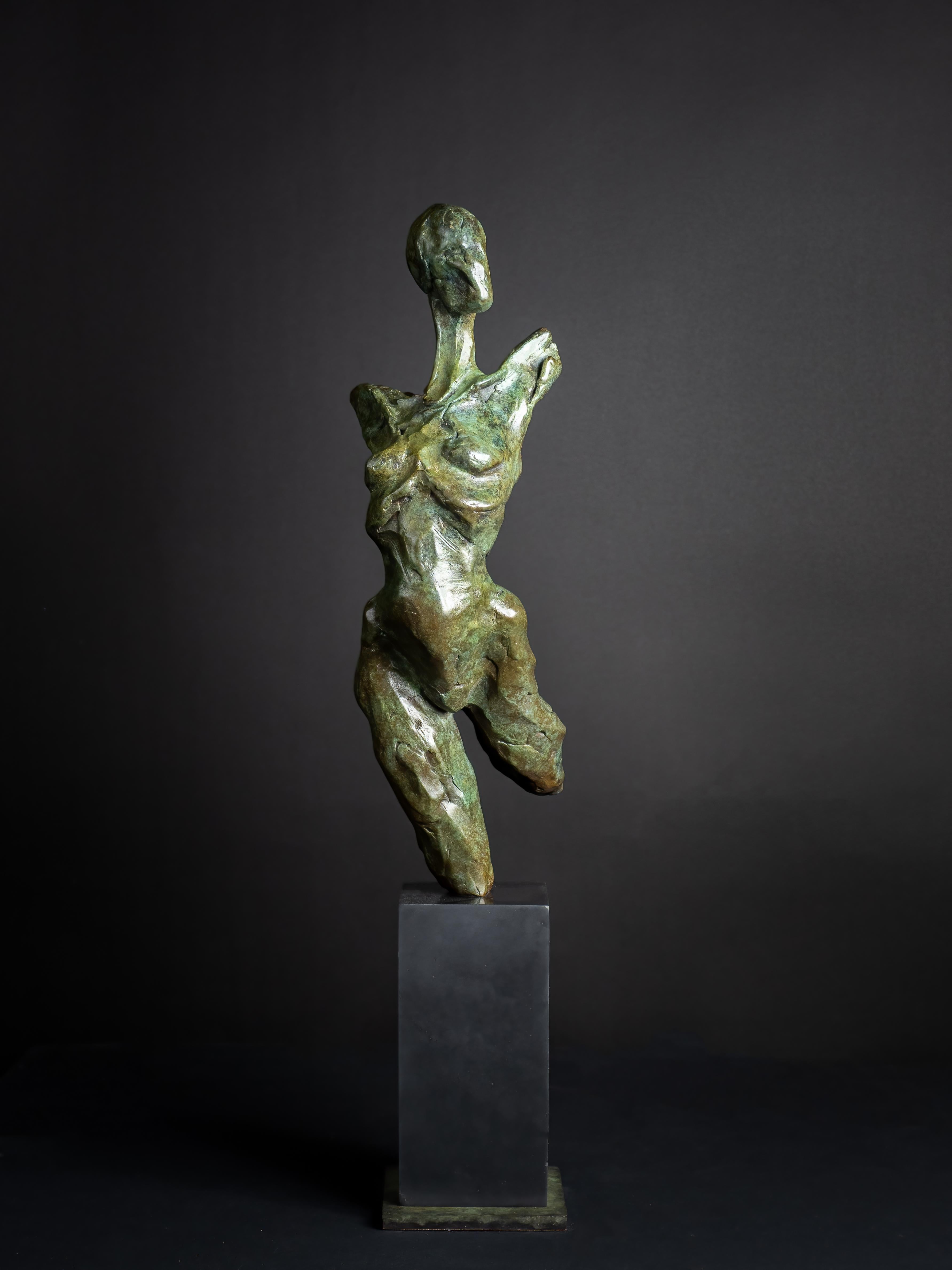 Nicola Godden Abstract Sculpture - Eclat de Pier-original female figure abstract bronze artwork-contemporary Art
