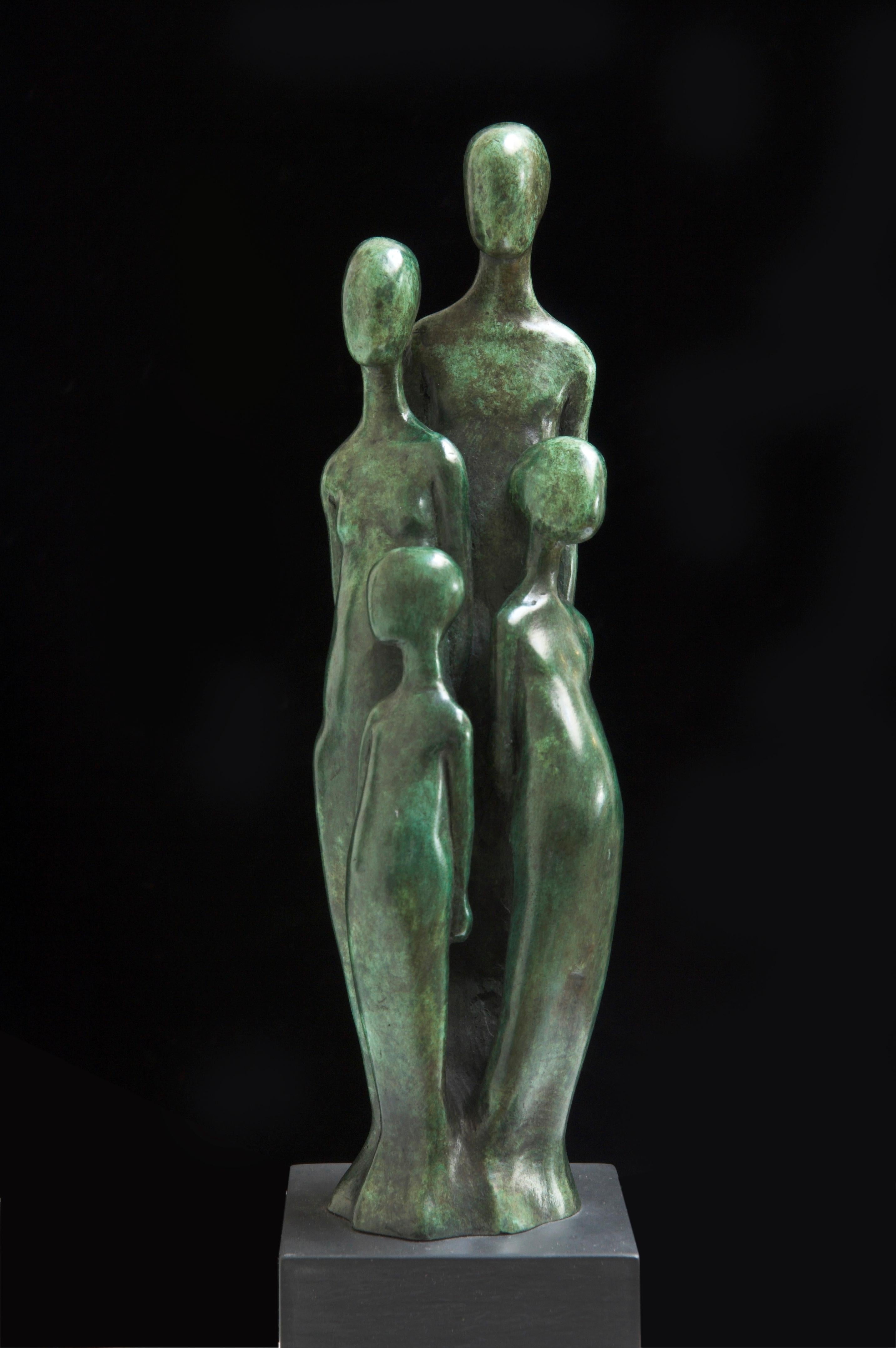 Nicola Godden Figurative Sculpture - La Famille-original figurative bronze sculpture-artwork for sale-contemporary 