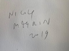 Paesaggio lacustre verde e bianco con canoa e foresta dipinto ad acquerello