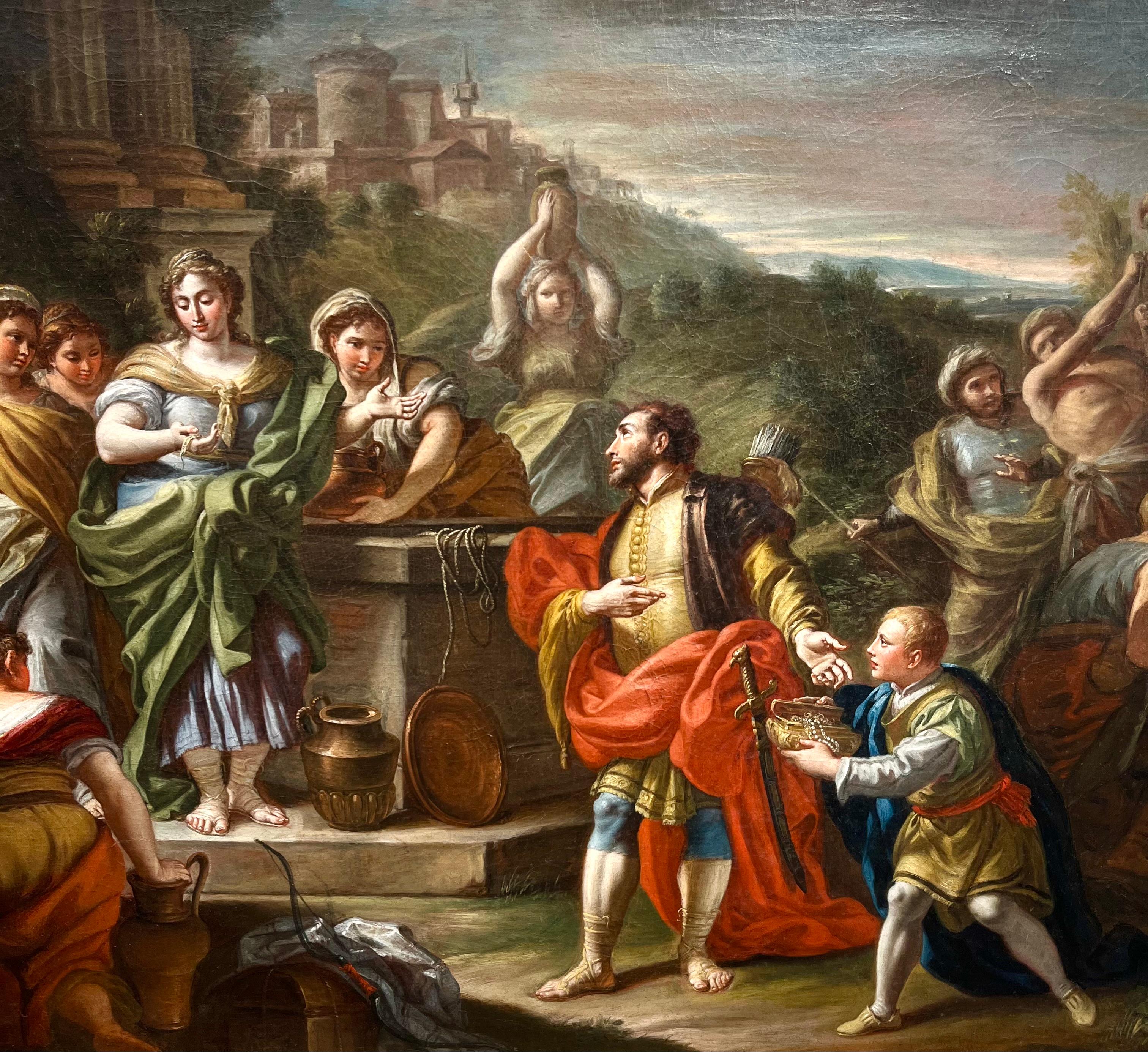 Rebeca en el pozo - Painting Antiguos maestros de Nicola Maria Rossi