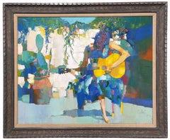 Nicola Simbari 20th C. Italian Original Oil Painting Young Woman Capri 1965