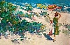 Nicola Simbari after Oil Painting of Figure in Mediterranean Landscape