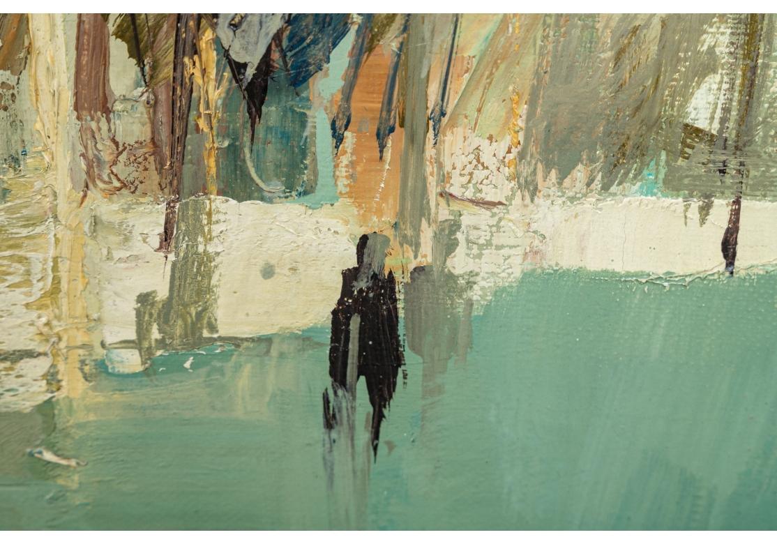 Nicola Simbari (italienne, 1927-2012), huile sur toile représentant un paysage en vente 3