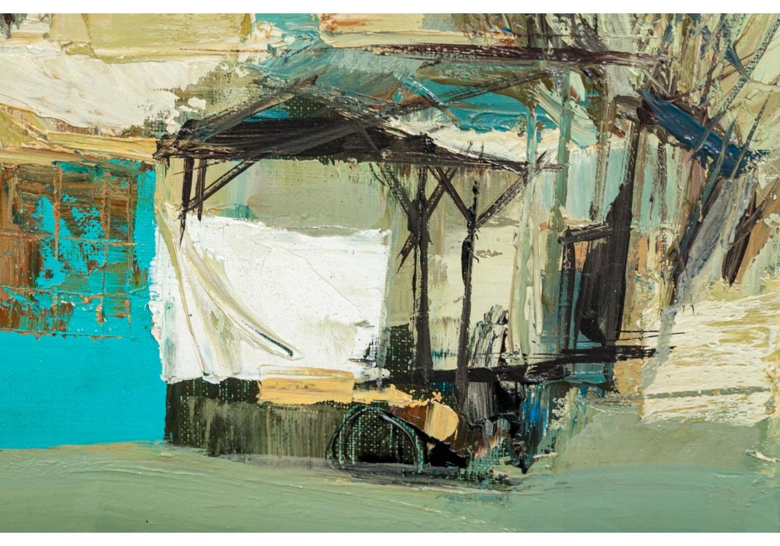 Peint à la main Nicola Simbari (italienne, 1927-2012), huile sur toile représentant un paysage en vente