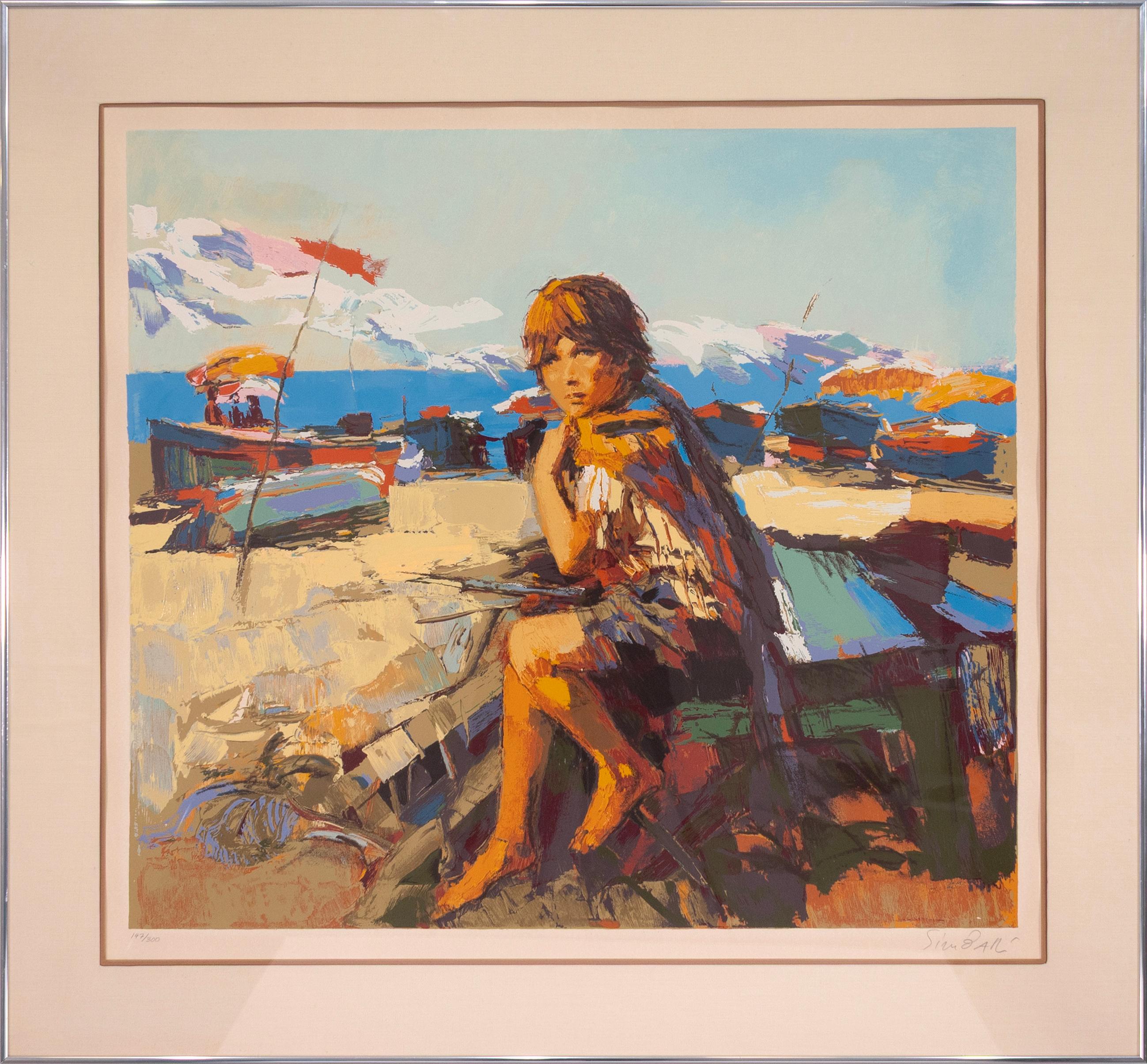 Nicola Simbari Marco Signiert Zeitgenössische Moderne Serigraphie 147/300 Gerahmt 1978 im Angebot 4