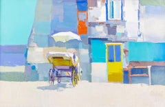 Nicola Simbari Carriage Original Oil Painting on Canvas Signed 1967
