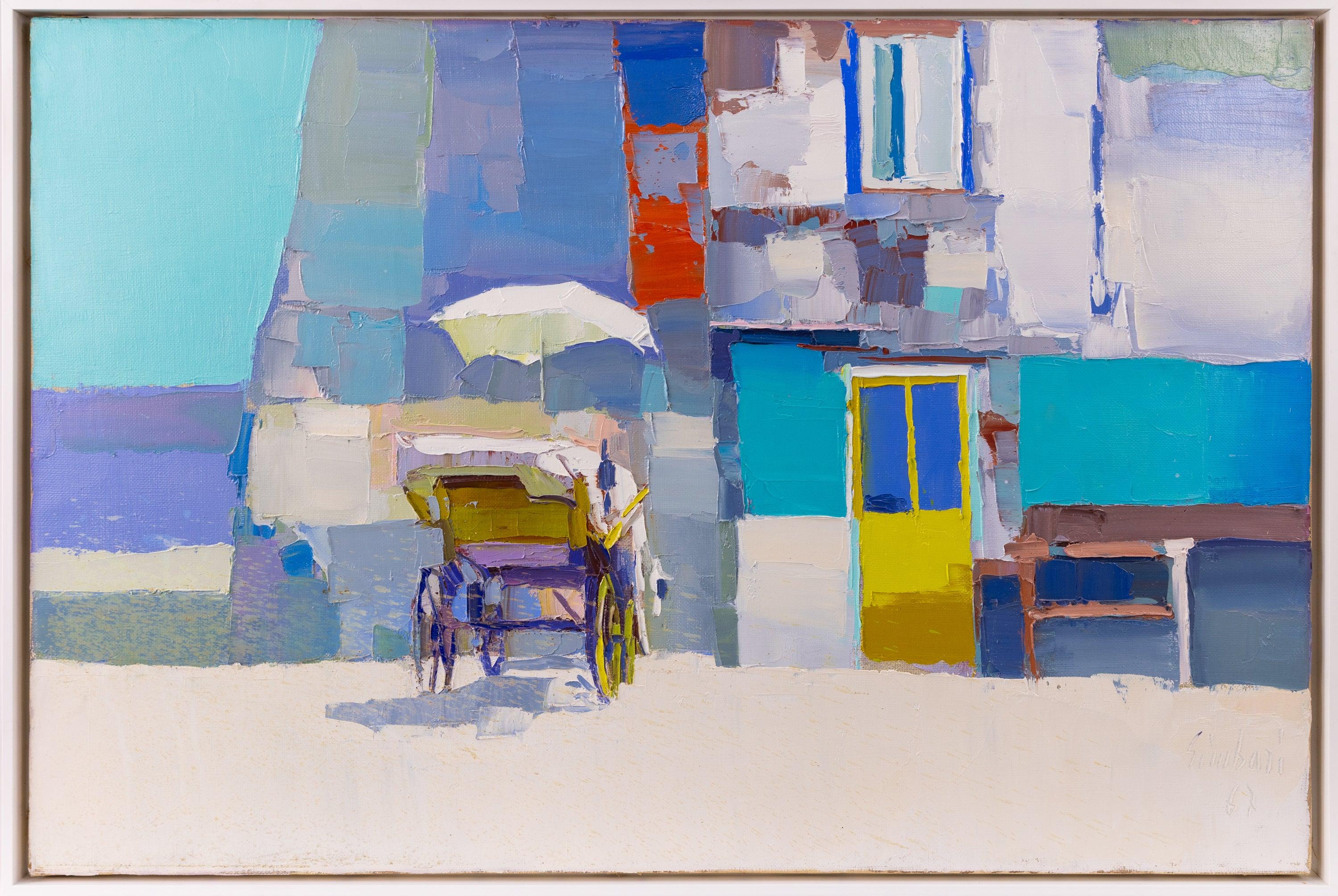 Artista: Nicola Simbari
Titolo: Senza titolo (Carrozza)
Mezzo: Olio originale su tela
Tela Dimensioni: 21.5" x 32"
Dimensioni del telaio: 28" x 39"
Iscrizione: Firmato e datato sul fronte in basso a destra
Anno: 1967

Nicola Simbari è associato alla