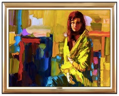 Nicola Simbari Large Original Oil Painting On Canvas Female Portrait Signed Art