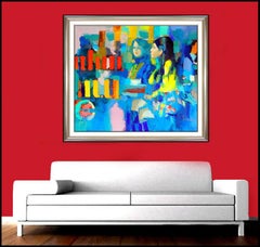 Nicola Simbari Original Oil Painting On Canvas Signed Large Female Portrait Art