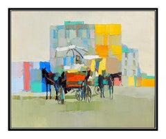 Nicole Simbari Original Oil Painting On Canvas Signed Beach Landscape Horse Art