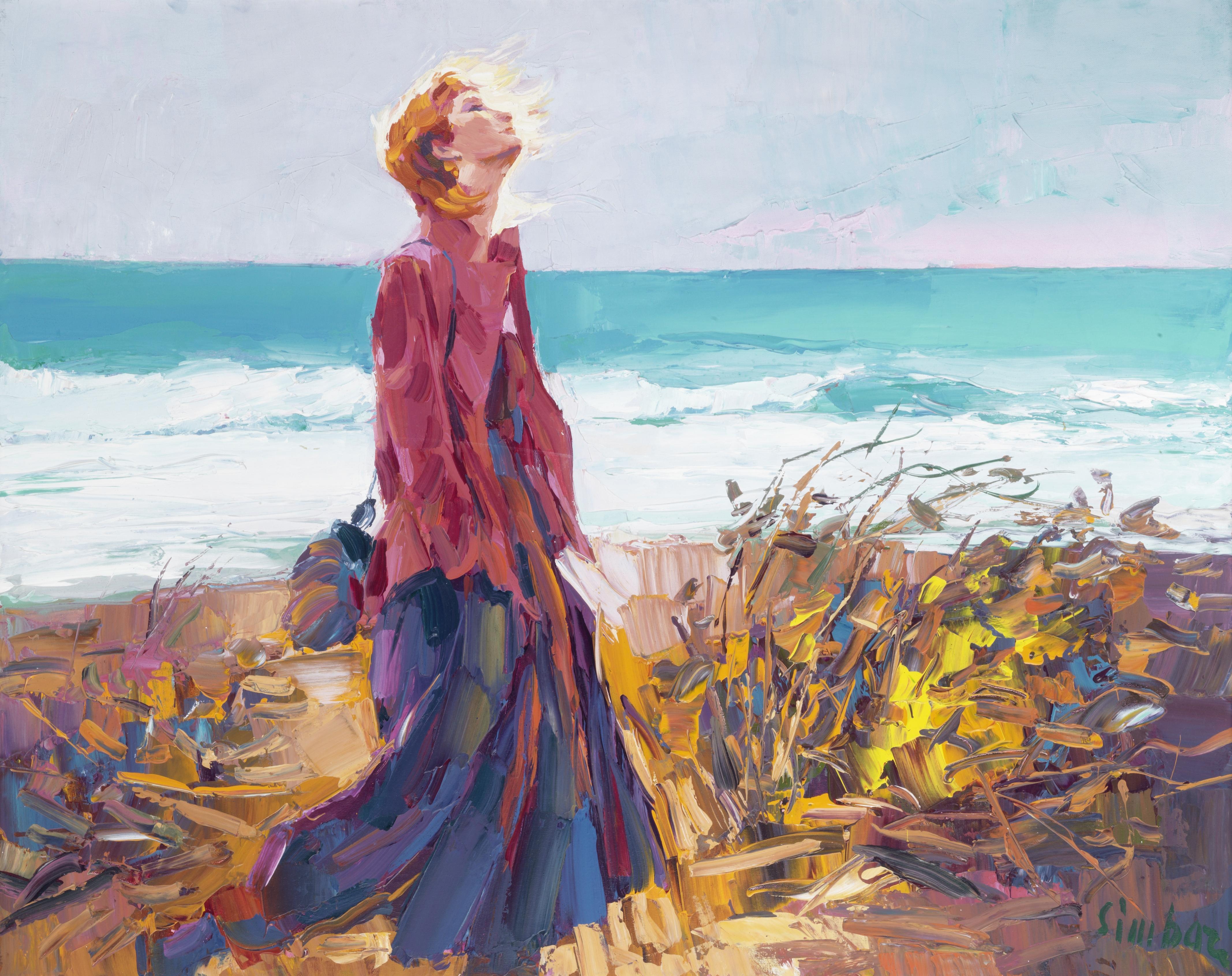 Wandern am Meer – Painting von Nicola Simbari