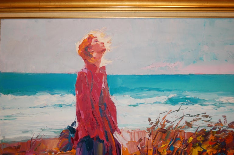 Walking By The Sea - Expressionist Painting by Nicola Simbari