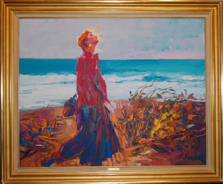 Nicola Simbari Abstract Painting - Walking By The Sea