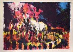 Composition abstraite - Impression sérigraphiée de Nicola Simbari - 1970