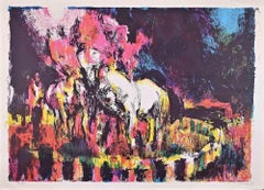 Abstract Composition - Screen Print by Nicola Simbari - 1970
