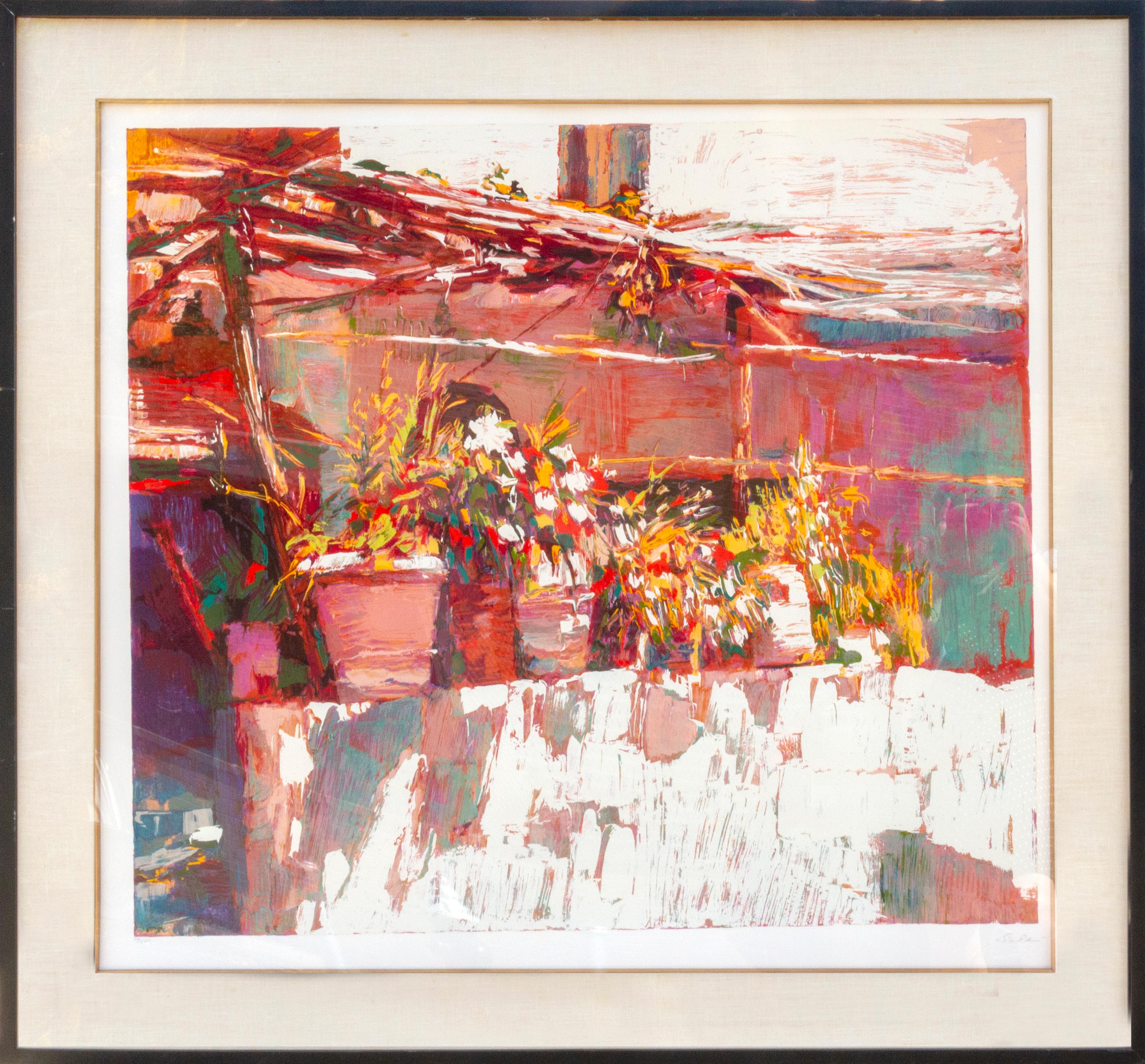 Artiste : Nicola Simbari, italien (1927 - 2012)
Titre : Balcon à Amalfi
Année : 1981
Médium : Sérigraphie, signée et numérotée au crayon
Edition : 58/200
Taille : 36 x 38 pouces
Taille du cadre : 46 x 50 pouces