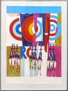 Carabinieri A Ostia Serigraph on Paper, Expressionist, Signed, 1990s