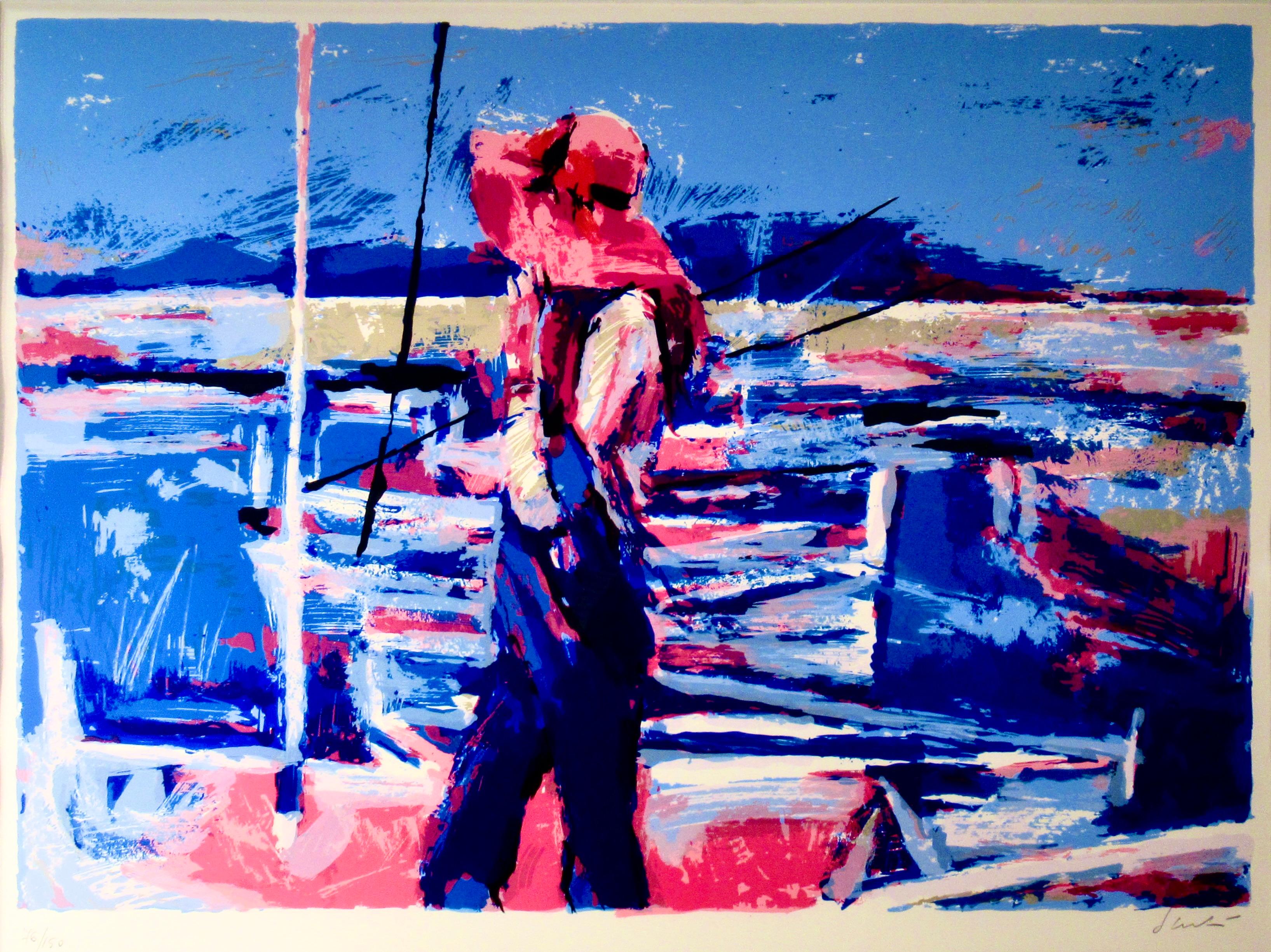 Girl at the Docks - Print by Nicola Simbari
